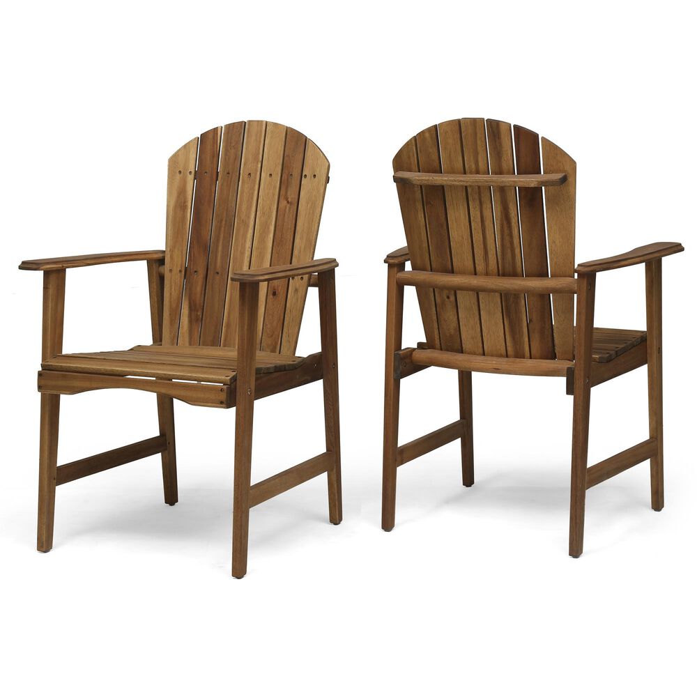 Hearth and Haven Outdoor Adirondack Dining Chair in Natural (Set of 2), , large