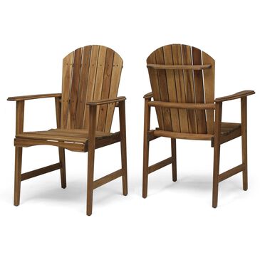 Hearth and Haven Outdoor Adirondack Dining Chair in Natural (Set of 2), , large