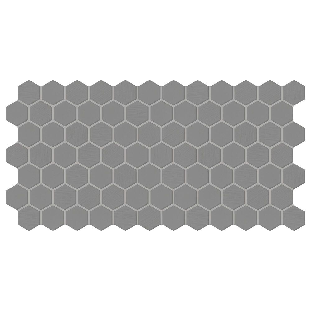 Dal-Tile Keystones Suede Gray 1" x 1" Hexagon on 12" x 22.625" Porcelain Mosaic Sheet, , large
