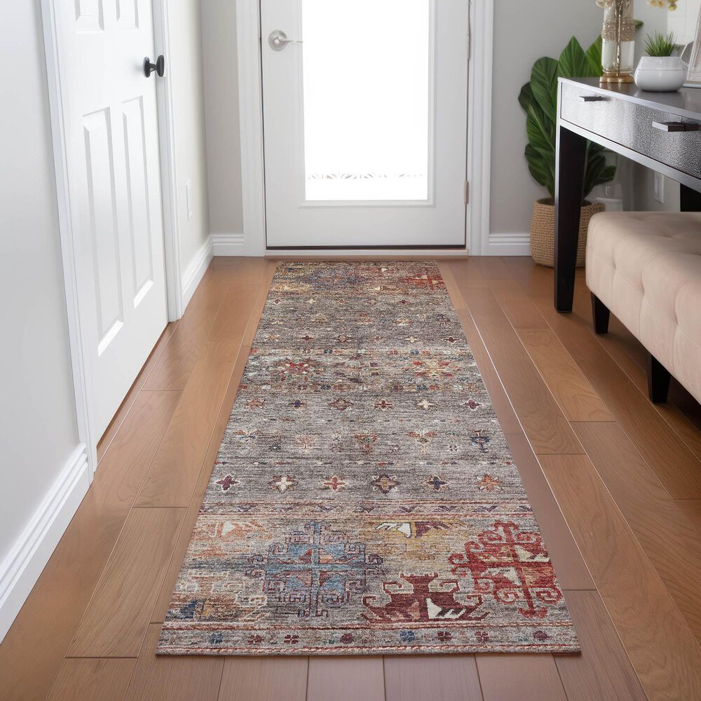 Dalyn Rug Company Karaj KJ5 2&#39;3&quot; x 7&#39;6&quot; Gray Indoor/Outdoor Runner, , large