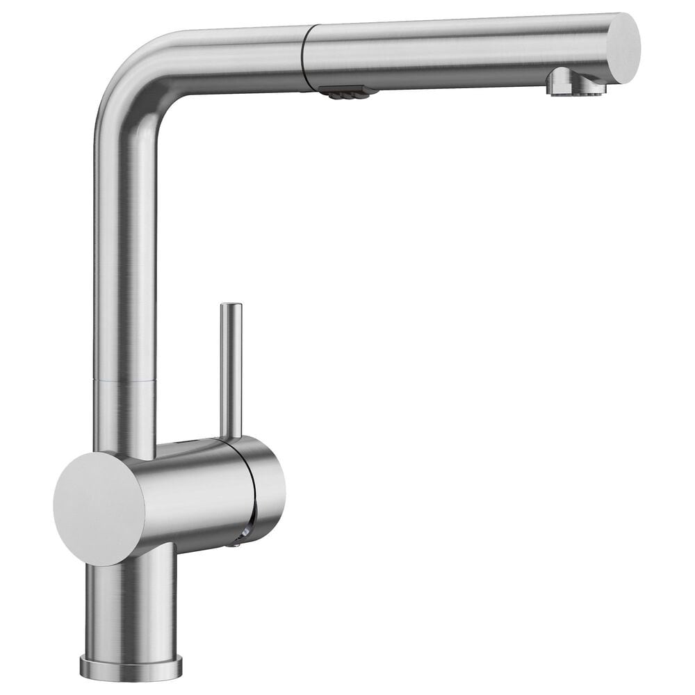 Blanco Linus 1.5 GPM Low-Arc Pull-Out Kitchen Faucet in Stainless Steel, , large