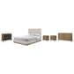 Sterling Timber Elure Queen Upholstered Panel Bed with Dresser Bachelor Chest and 2 Nightstands in Latte, , large