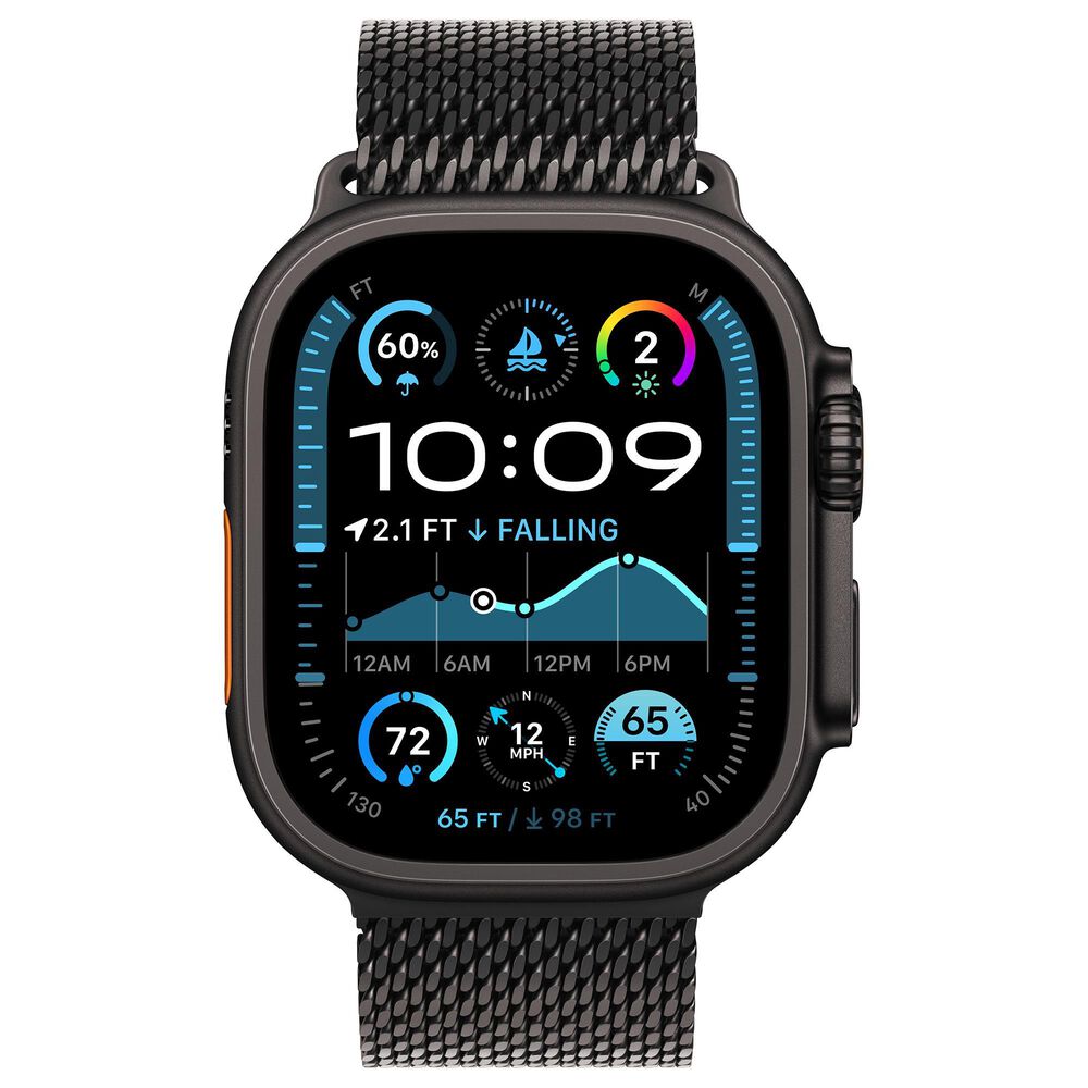 Apple Watch Ultra 2 GPS + Cellular 49mm Black Titanium Case with Black Titanium Milanese Loop - S, , large