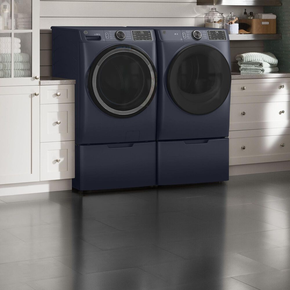 GE Appliances 7.8 Cu. Ft. Smart Front Load Gas Dryer with Sanitize Cycle in Sapphire Blue, , large