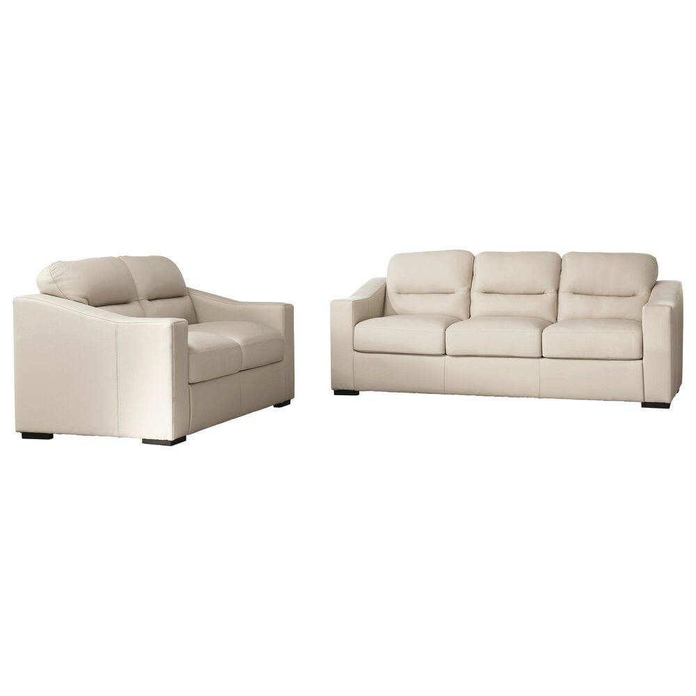 Ashley Treasure Trove Stationary Sofa and Loveseat Set in Almond, , large