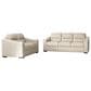 Ashley Treasure Trove Stationary Sofa and Loveseat Set in Almond, , large