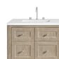James Martin Vanities Breckenridge 60" Double Bathroom Vanity in Whitewashed Oak with 3 cm White Zeus Quartz Top and Rectangular Sinks, , large