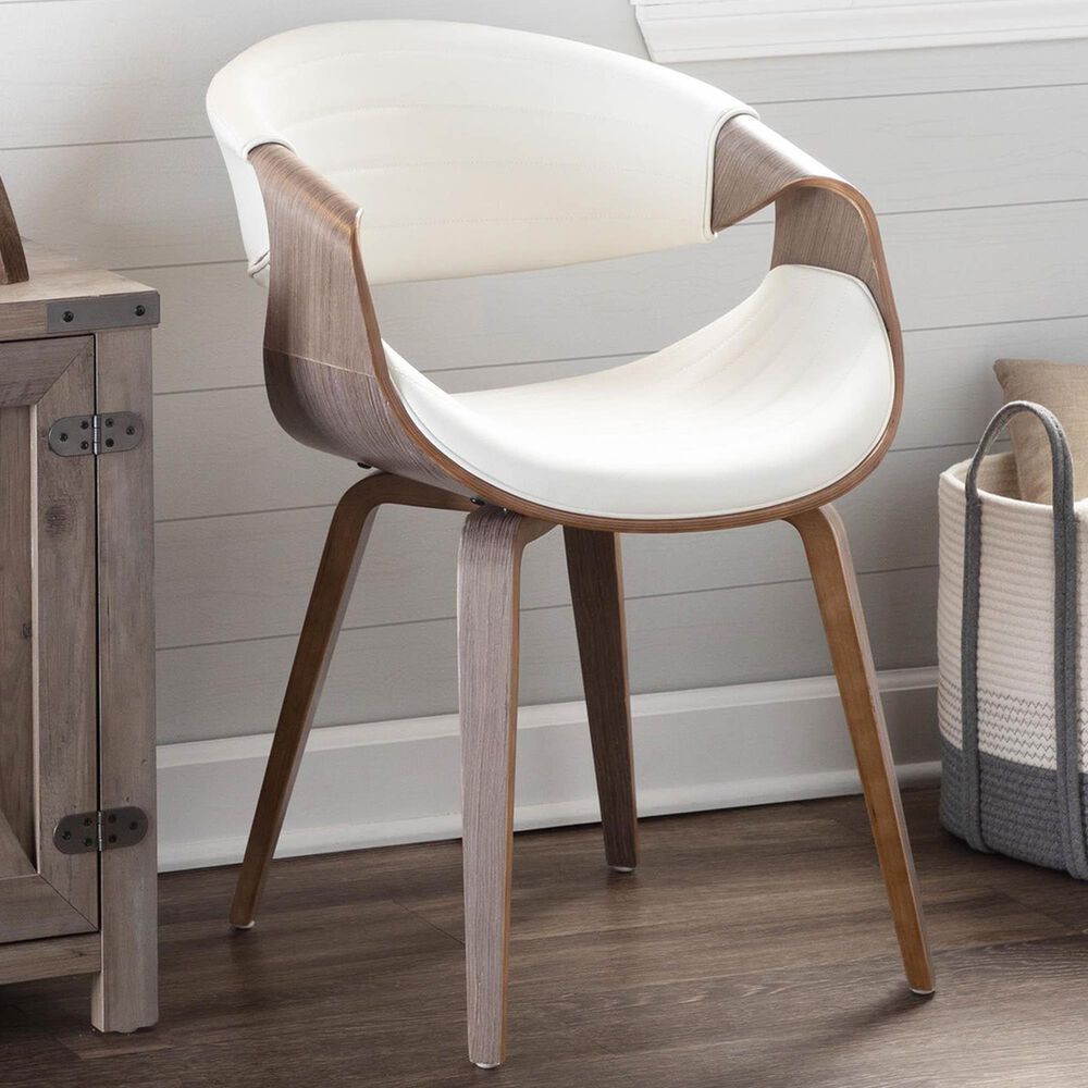 Lumisource Symphony Arm Chair with White Cushion in Light Grey, , large