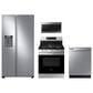Samsung 4-Piece Kitchen Package with 27.4 Cu. Ft. Side-by-Side Refrigerator and 6.0 Cu. Ft. Smart Freestanding Gas Range in Stainless Steel, , large