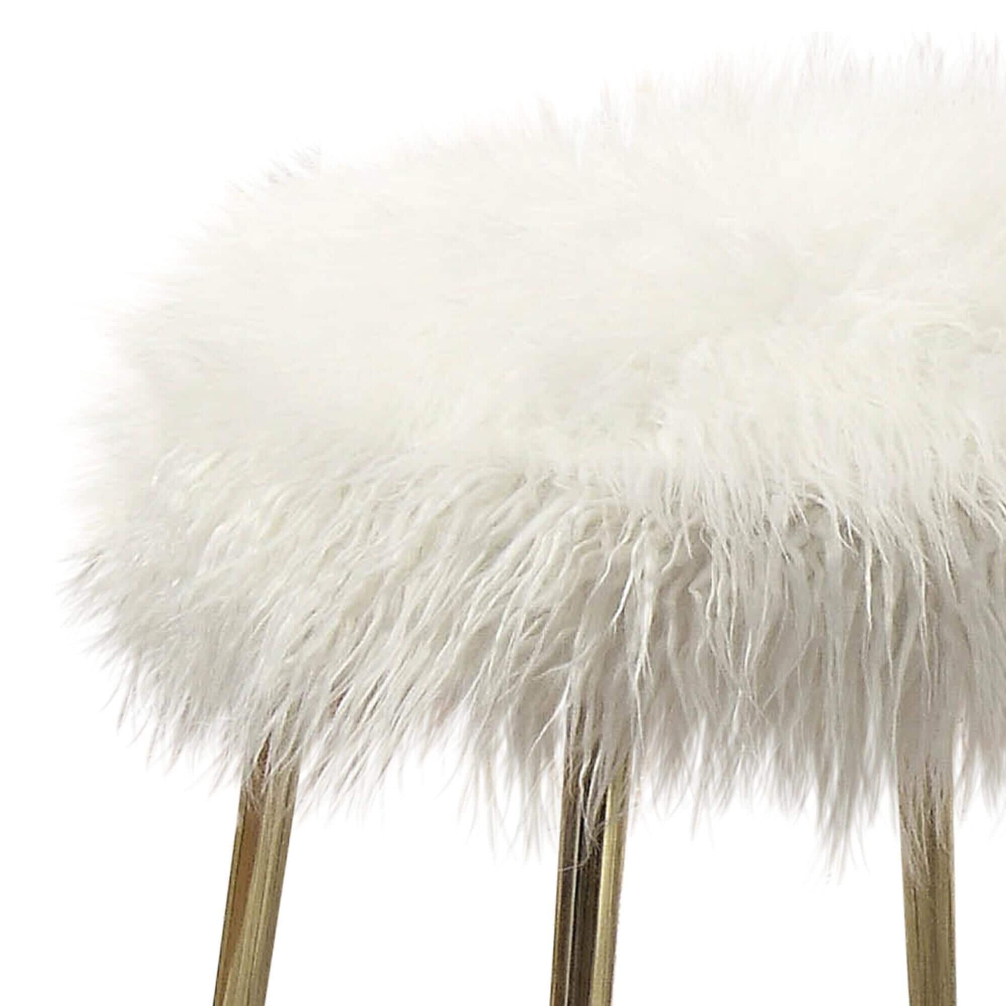 Large white deals fur ottoman