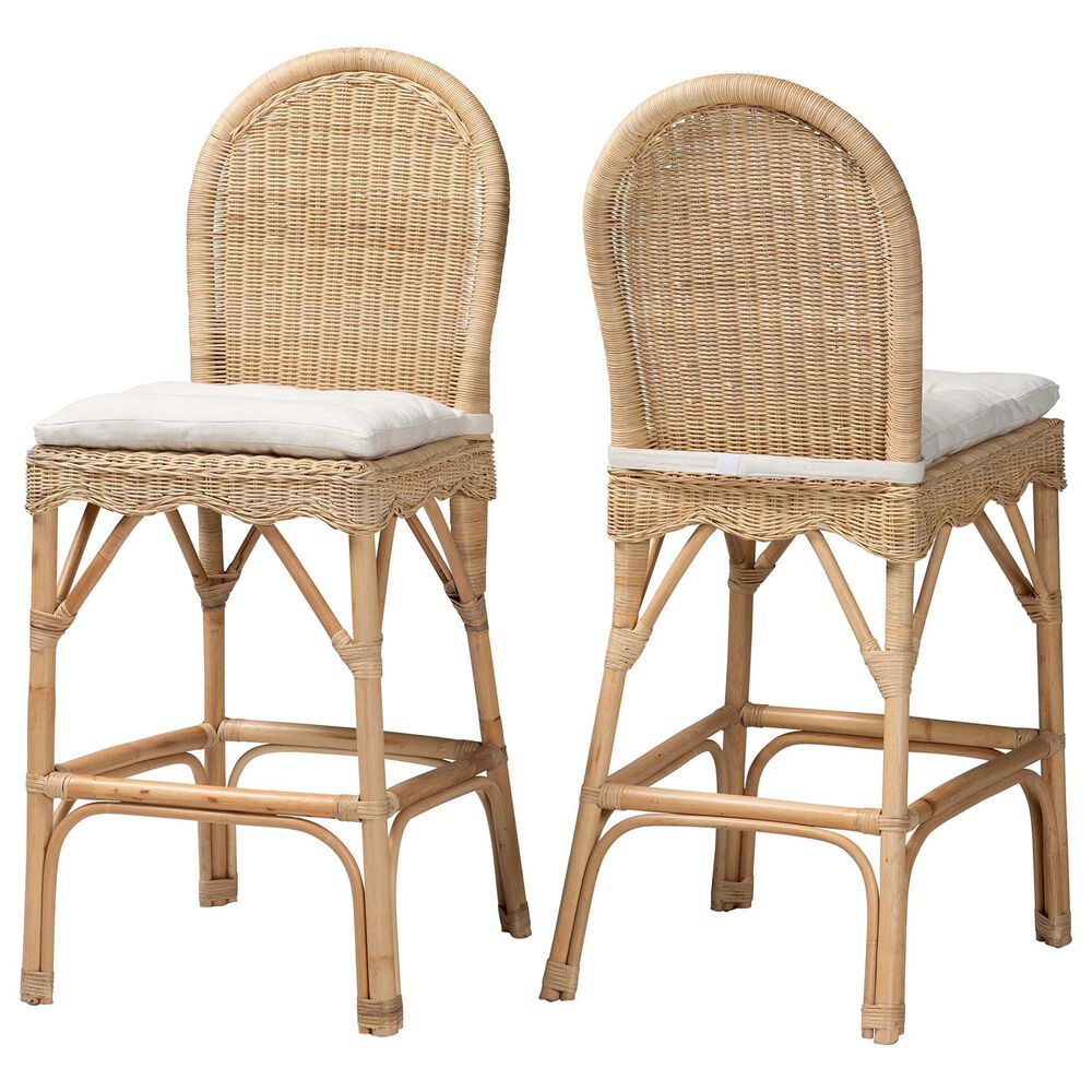 Baxton Studio Bilu Bar Stool in Light Honey (Set of 2), , large