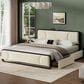 HOMLUX King Upholstered Platform Bed Frame in Beige, , large