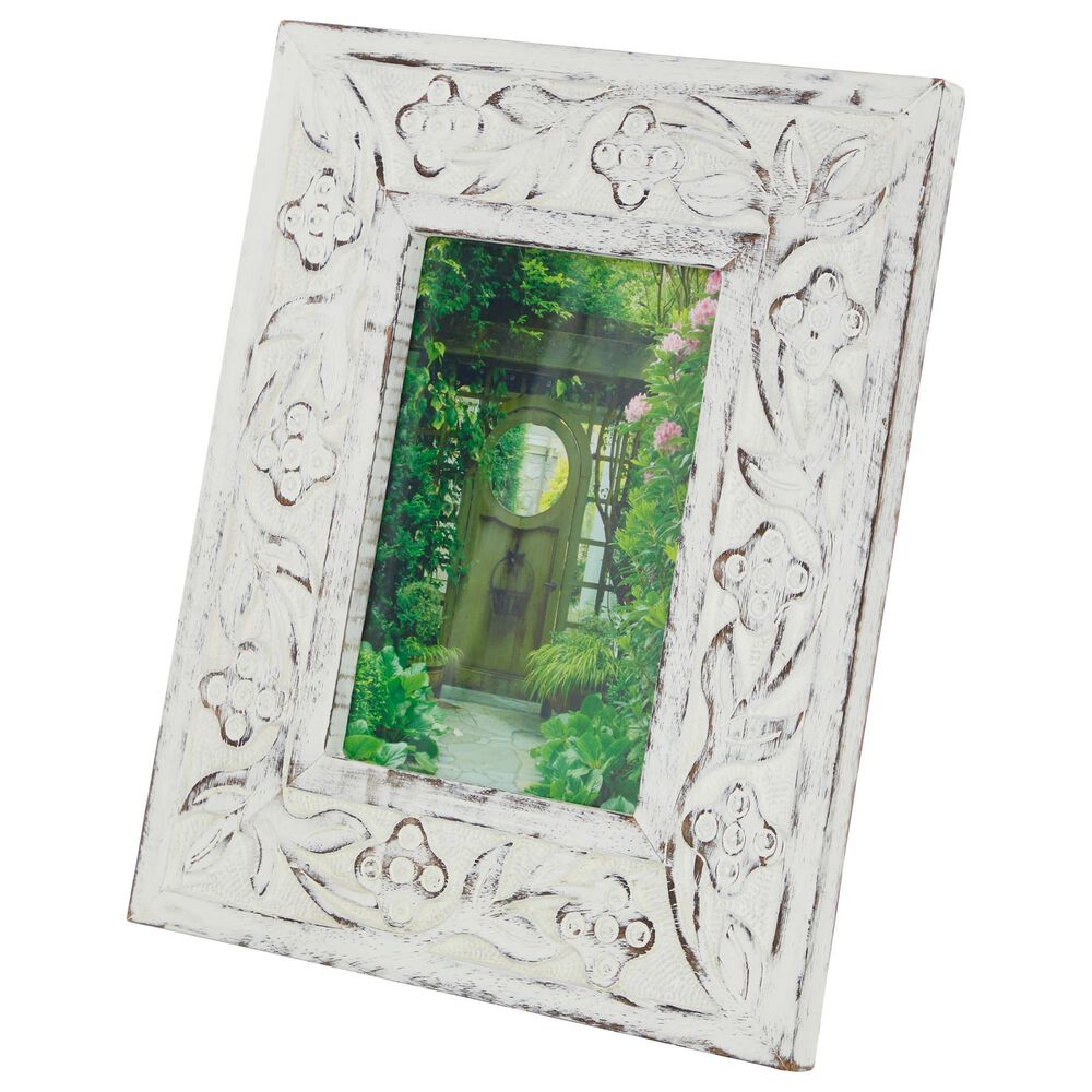 Maple and Jade Farmhouse Photo Frame in Matte White, , large