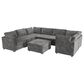 Noviland HOMLUX 8-Piece Mod U-Sectional with Chaise in Gray, , large