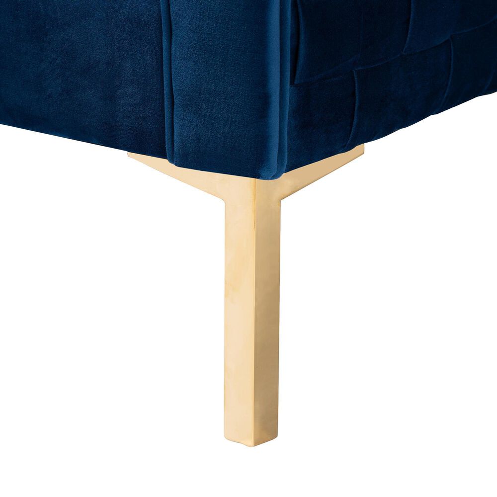 Baxton Studio Seraphin Arm Chair in Navy Blue, , large