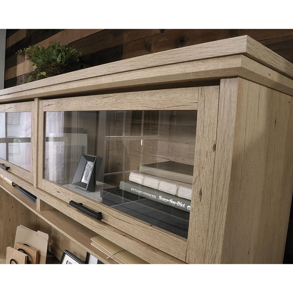 Sauder Aspen Post Credenza Desk with Hutch in Prime Oak, , large