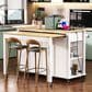HOMLUX 47" Kitchen Island with Extendable Dining Table in White, , large