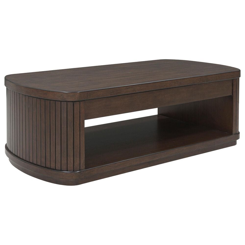 Ashley Korestone Lift Top Cocktail Table in Dark Brown, , large