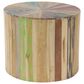 Maple and Jade Handmade Pinwheel Drum Accent End Table in Light Brown, , large