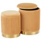 Lumisource Marla 2-Piece Nesting Pleated Ottoman Set in Orange, , large