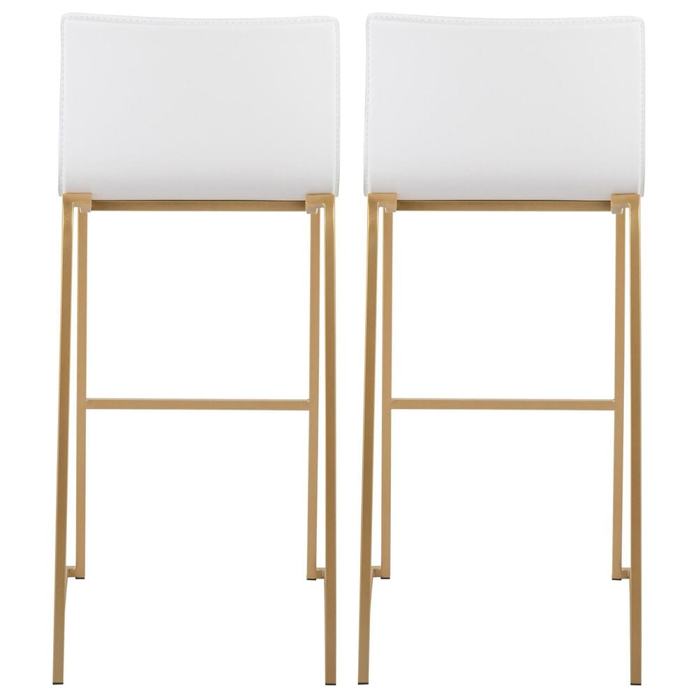 Lumisource Mara Barstool with White Cushion in Gold &#40;Set of 2&#41;, , large