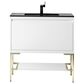 James Martin Mantova 35.4" Single Bathroom Vanity in Glossy White and Champagne Brass with 2 cm Charcoal Black Resin Countertop and Rectangular Sink, , large