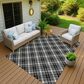 Dalyn Rug Company Soft Essentials Plaid Black 9" x 12" Indoor/Outdoor Area Rug, , large