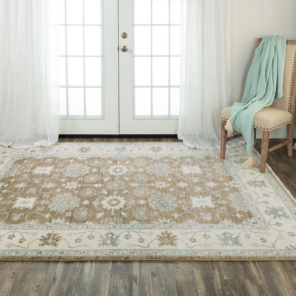 RIZZY Belmont 10&#39; x 14&#39; Brown, Ivory and Light Blue Area Rug, , large
