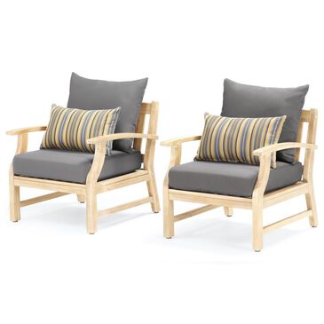RST Brands Kooper Sunbrella Patio Club Chair in Charcoal Grey (Set of 2), , large