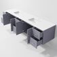 Lexora Home Geneva 84" Double Bathroom Vanity in Dark Grey with 2 cm White Cultured Marble Top and Rectangular Sinks, , large