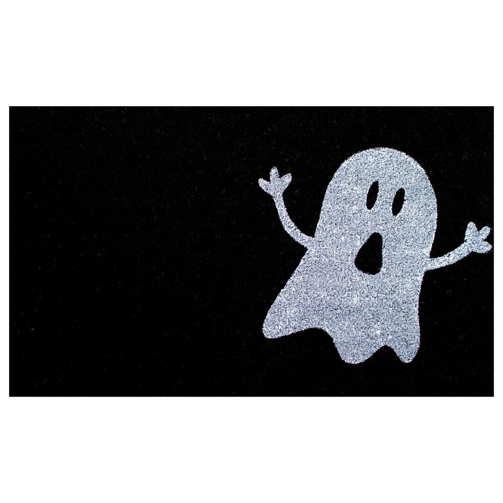 Callaway Halloween Ghost 1"5" x 2"5" Black and White Door Mat, , large