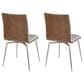 Lumisource Mason Contemporary Dining/accent Chair with Swivel in Stainless Steel, Walnut Wood, and Grey Fabric - Set of 2, , large