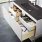 James Martin Vanities Mantova 47.3" Single Vanity in Glossy White and Brushed Nickel with 3 cm Charcoal Black Composite Stone Top and Rectangular Sink, , large