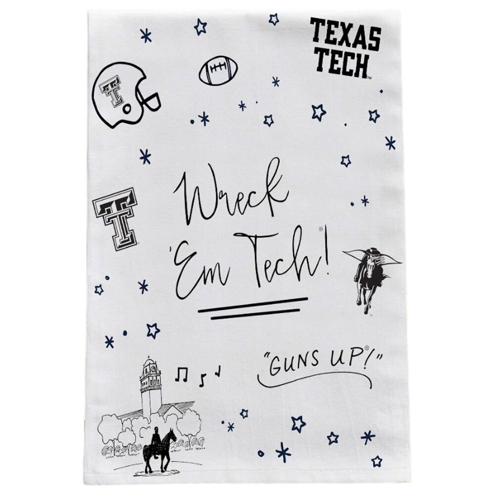 Valiant Gifts Texas Tech Confetti Tea Towel in Black, , large