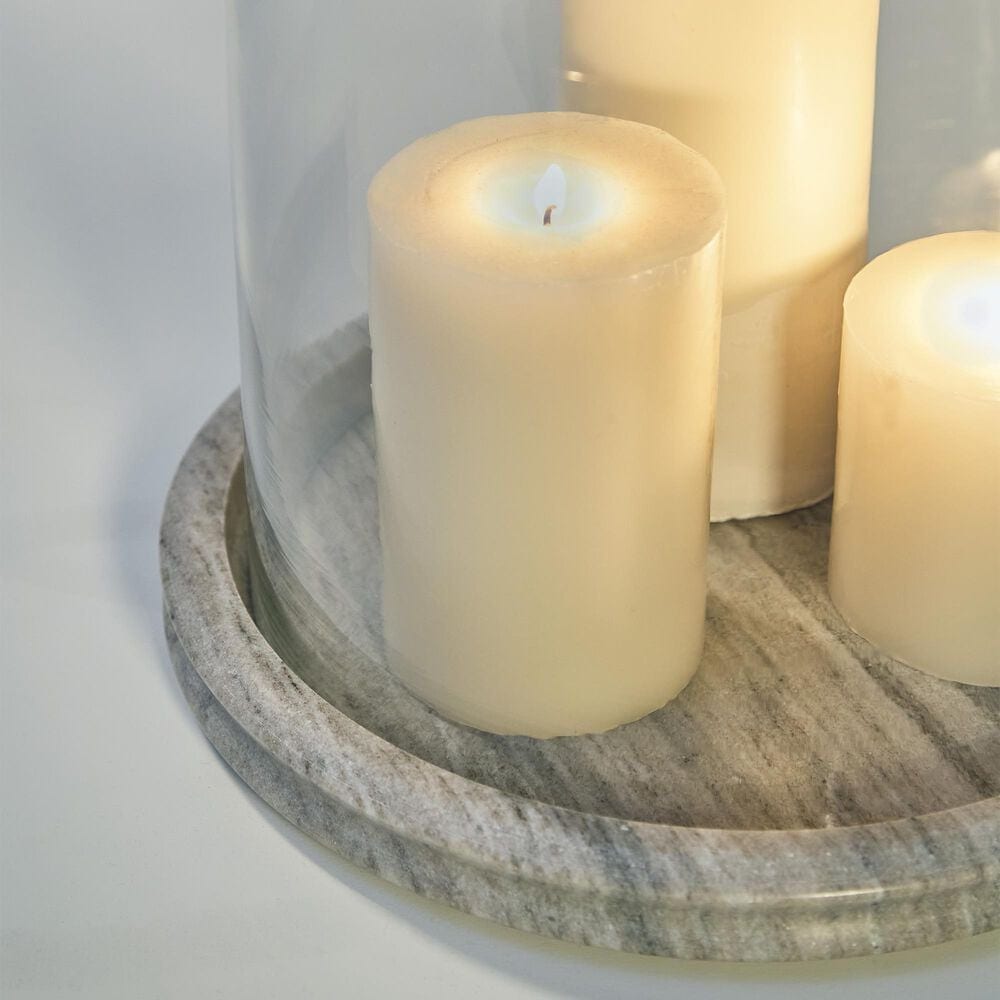 Ashley Saskia Candle Holder in Clear and Beige, , large