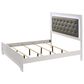Crown Mark Lyssa King Upholstered Panel Bed with LED Lights in Frost, , large