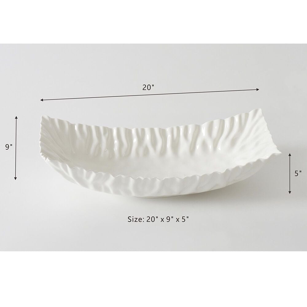Pampa Bay Mascali Bianca Rectangular Centerpiece in White, , large