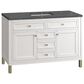 James Martin Vanities Chicago 48" Single Bathroom Vanity in Glossy White with 3 cm Parisien Bleu Quartz Top and Rectangular Sink, , large