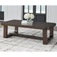 Ashley Breckington Rectangular Cocktail Table in Dark Brown, , large