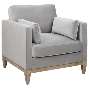 Jennifer Taylor Home Knox Arm Chair in Opal Grey Velvet, , large