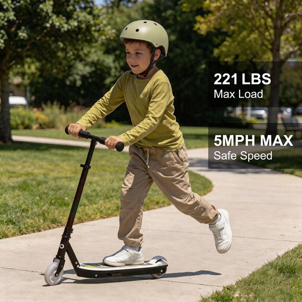 HOMLUX Kids Electric Scooter with 4" Tires in Black, , large