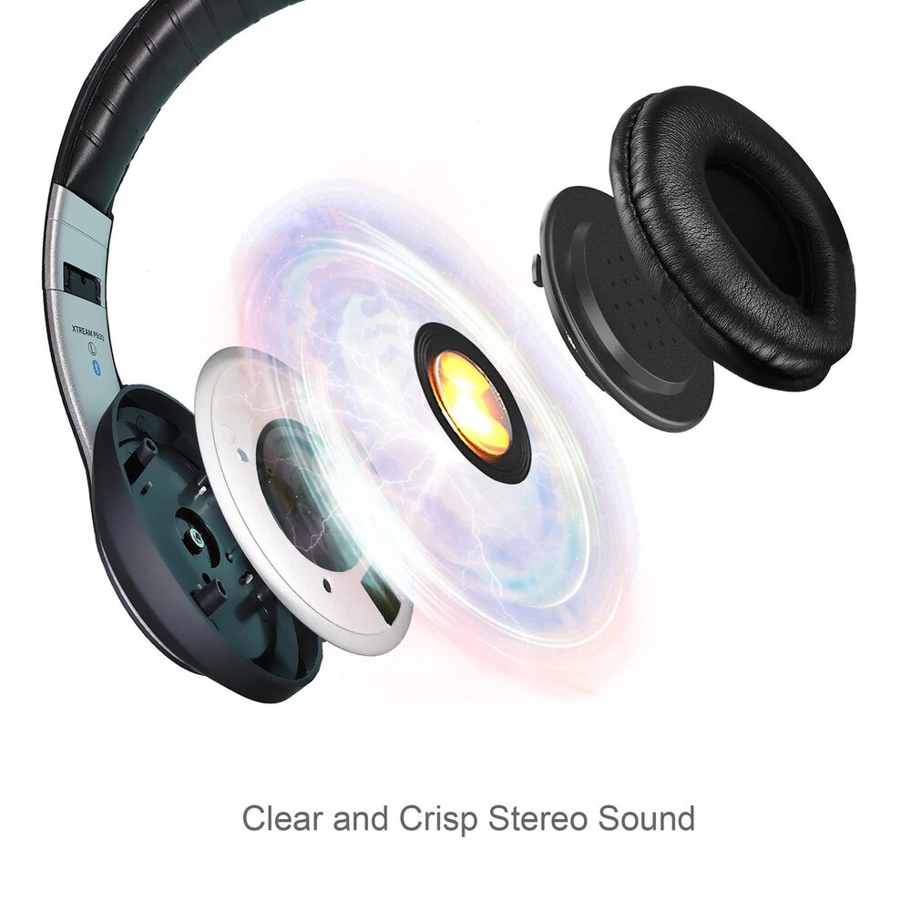 Adesso Stereo Bluetooth Headphone with Built-in Microphone in Black, , large