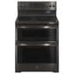 GE Profile Profile 2-Piece Kitchen Packages with 30" Electric Double Oven Range and 1.7 Cu. Ft. Over-the-Range Microwave Oven in Fingerprint Resistant Black Stainless Steel, , large