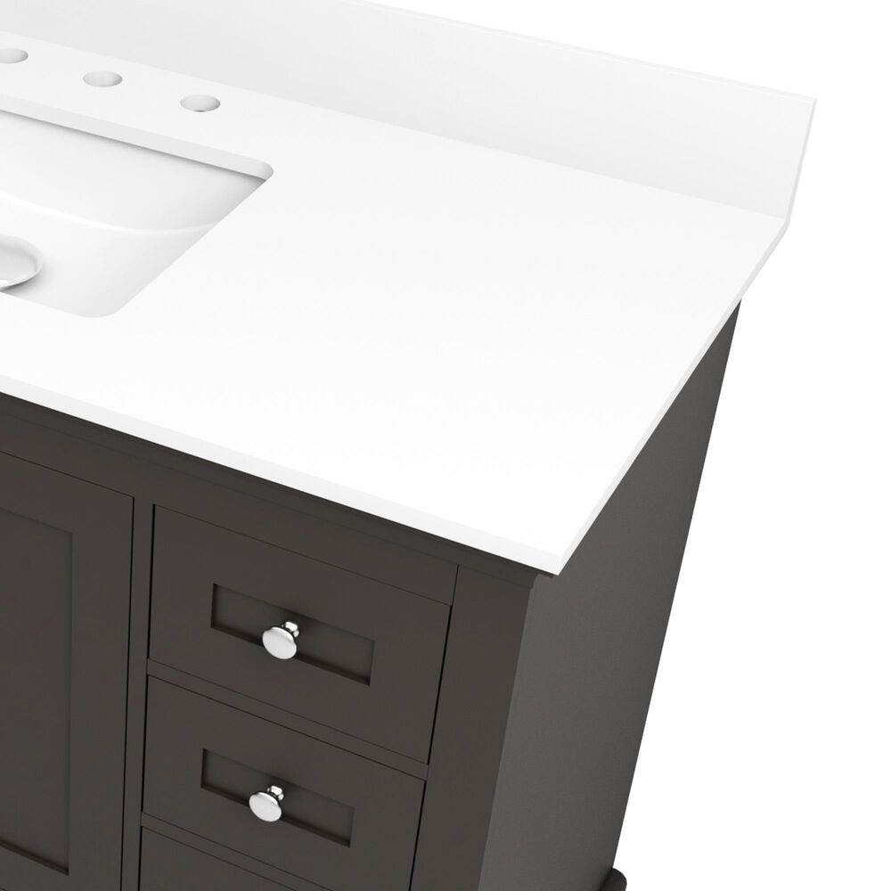 Lexora Home Dukes 48&quot; Single Bathroom Vanity in Espresso with 2 cm White Quartz Top and Rectangular Sink, , large