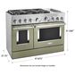 KitchenAid 6.3 Cu. Ft. Freestanding Double Oven Dual Fuel Range with True Convection in Avocado Cream, , large