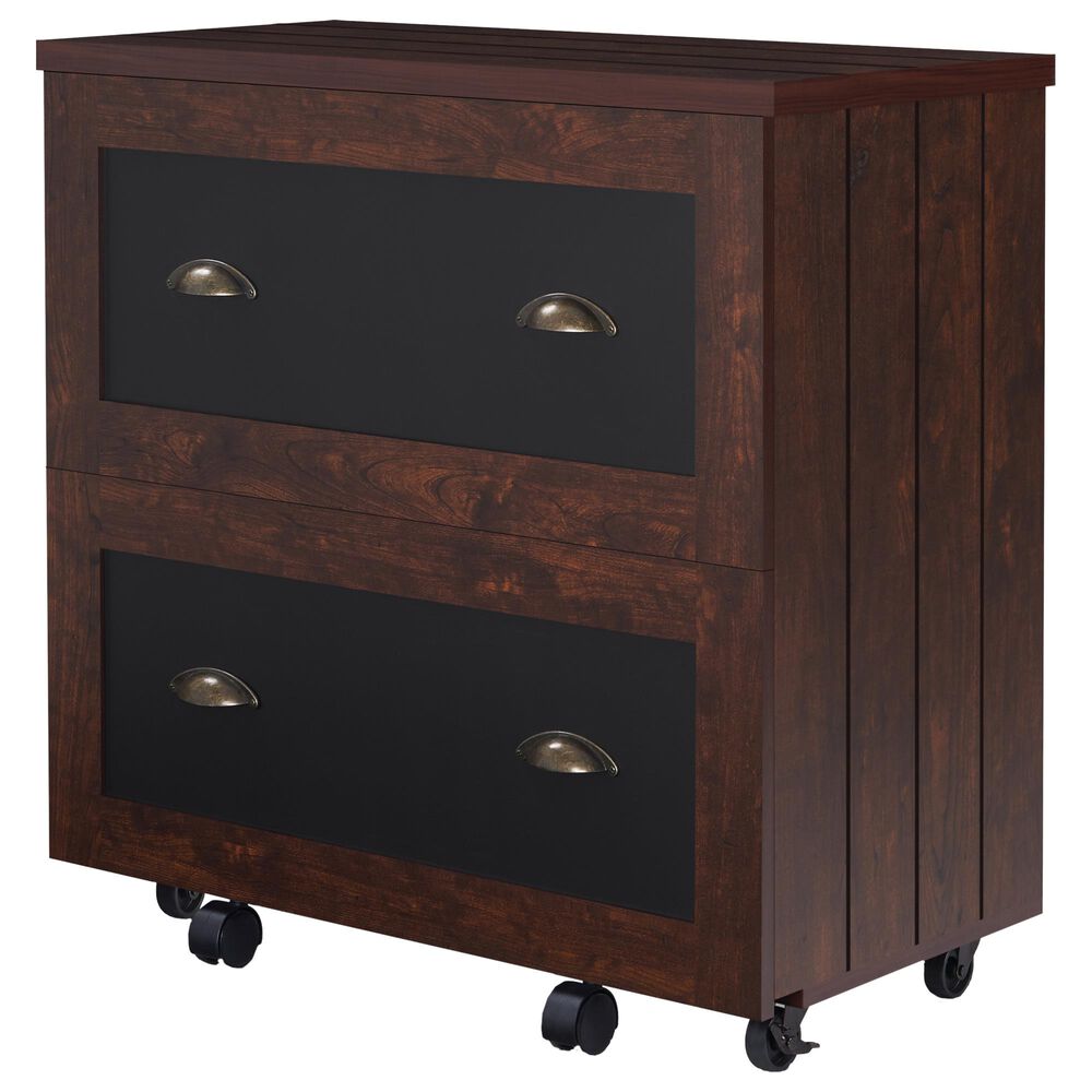 Furniture of America Phillips 2-Drawer File Cabinet in Vintage Walnut, , large