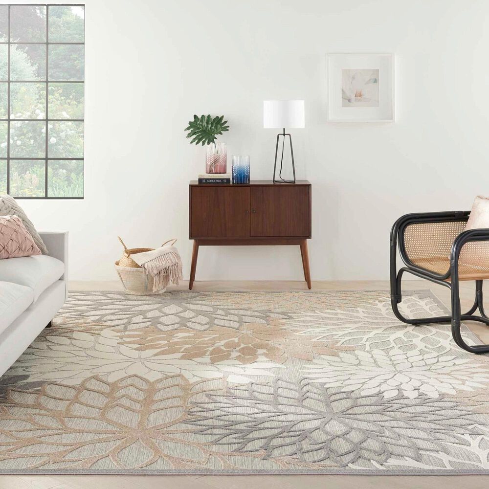 Nourison Aloha Floral 9&#39;6&quot; x 13&#39; Natural Indoor/Outdoor Area Rug, , large