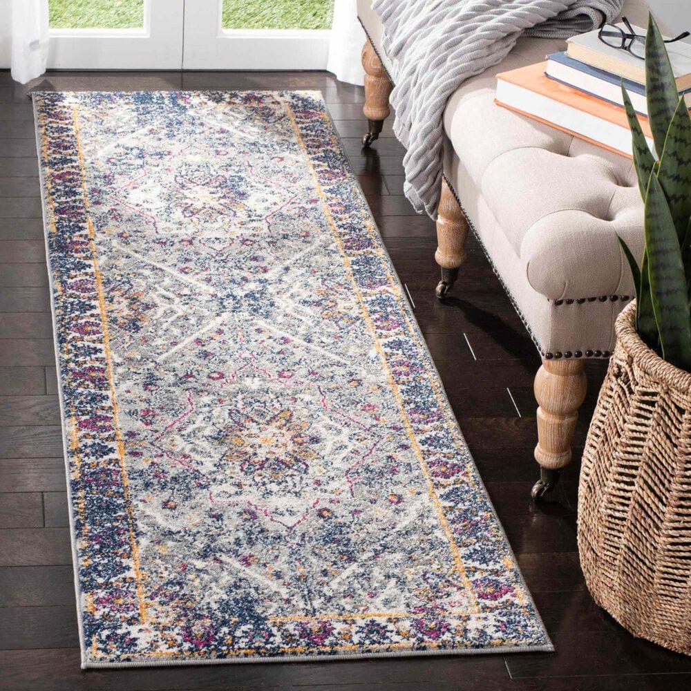 Safavieh Evoke EVK288N 2&#39;2&quot; x 7&#39; Grey and Navy Runner, , large