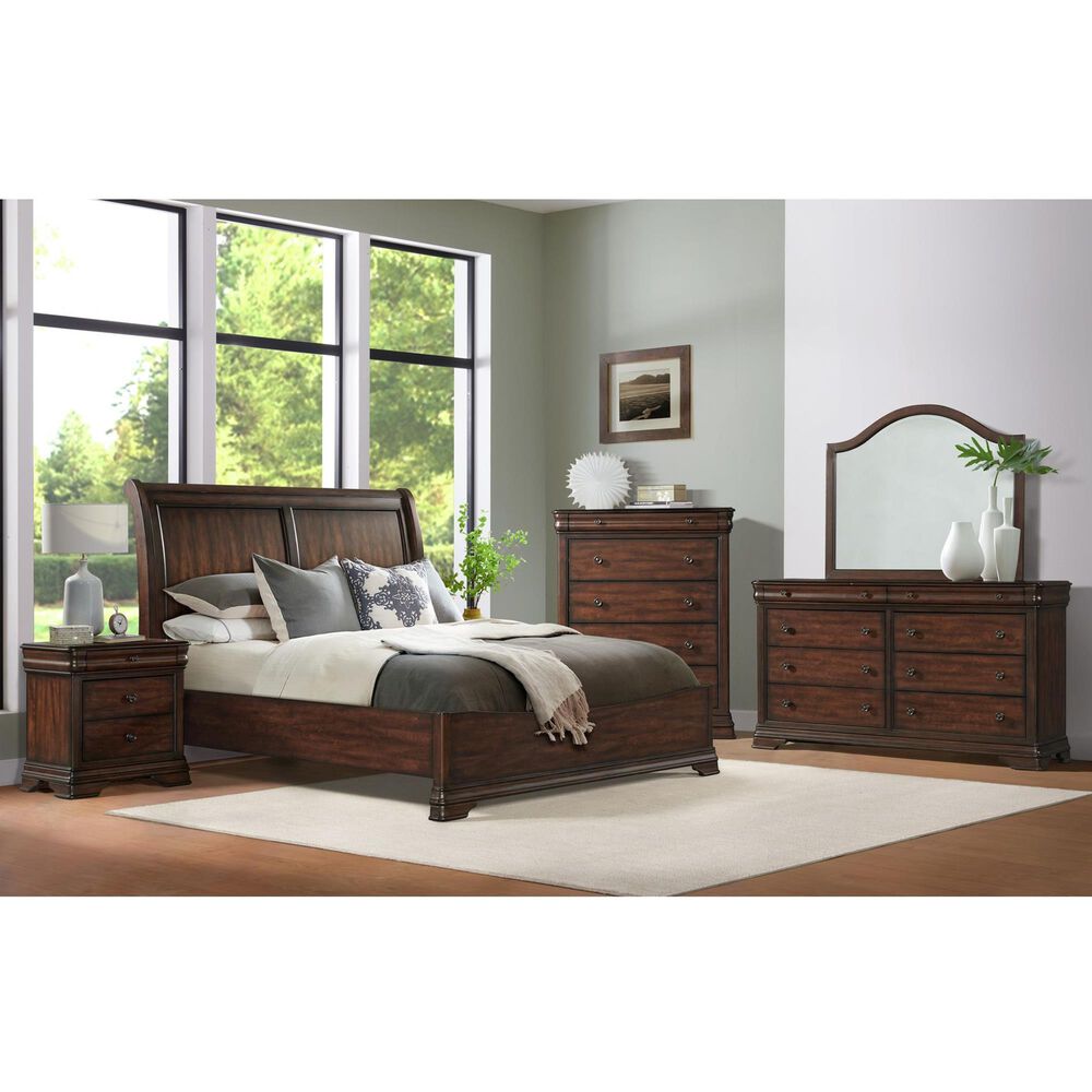 Mayberry Hill Phillipe Queen Sleigh Bed in Cherry, , large