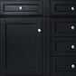 James Martin Vanities Brittany 60" Double Bathroom Vanity in Black Onyx with 3 cm White Zeus Quartz Top and Rectangular Sinks, , large